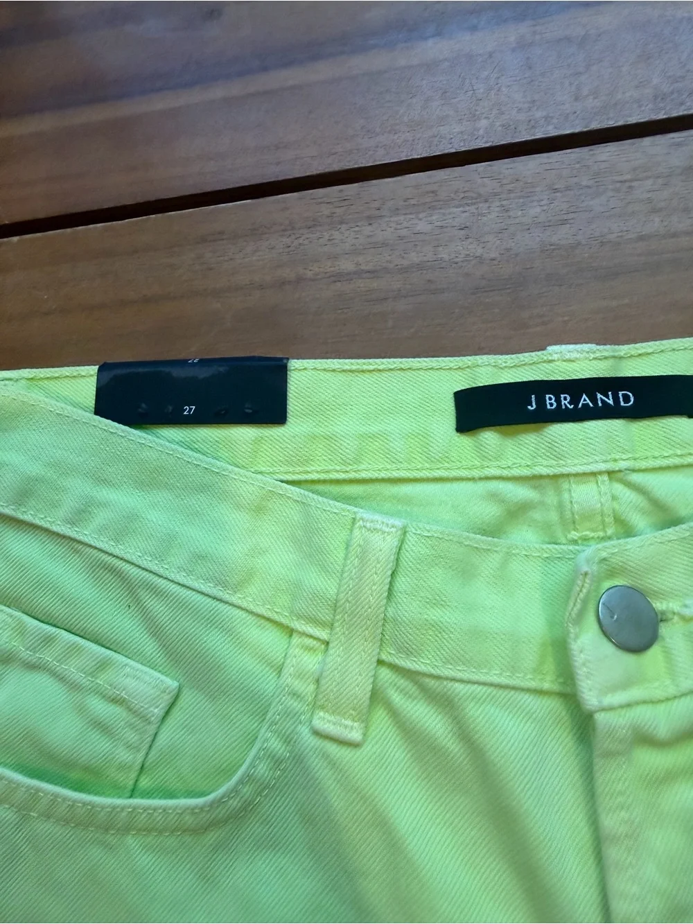 J Brand Neon Lime Denim Shorts